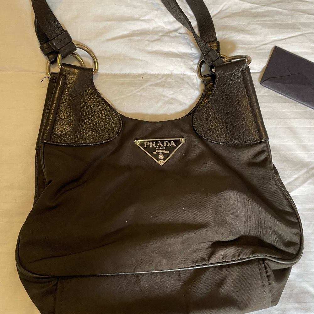 Prada authentic leather trim handbag